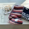 Color Striped Knitted Scarf Women's Autumn and Winter Korean Version of High-end Atmosphere Versatile Thickened Warm Scarf Student