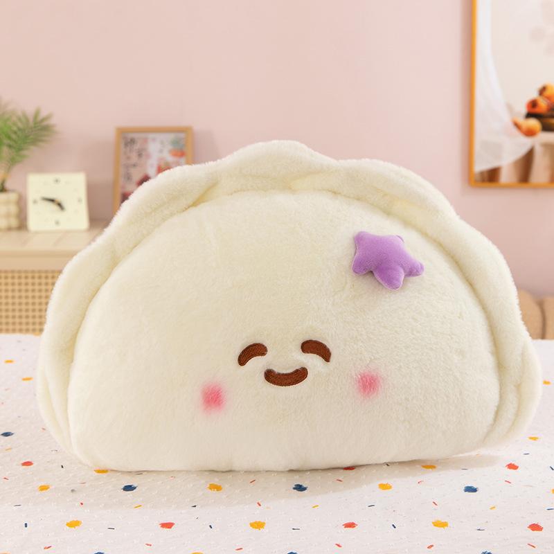 1 Piece Squishy Jiaozi Pillow Plushie Cuddle Stuffed Food Dolls With Embroidered Faces 50Cm Cute Dumpling Plush Toys Xmas Gifts