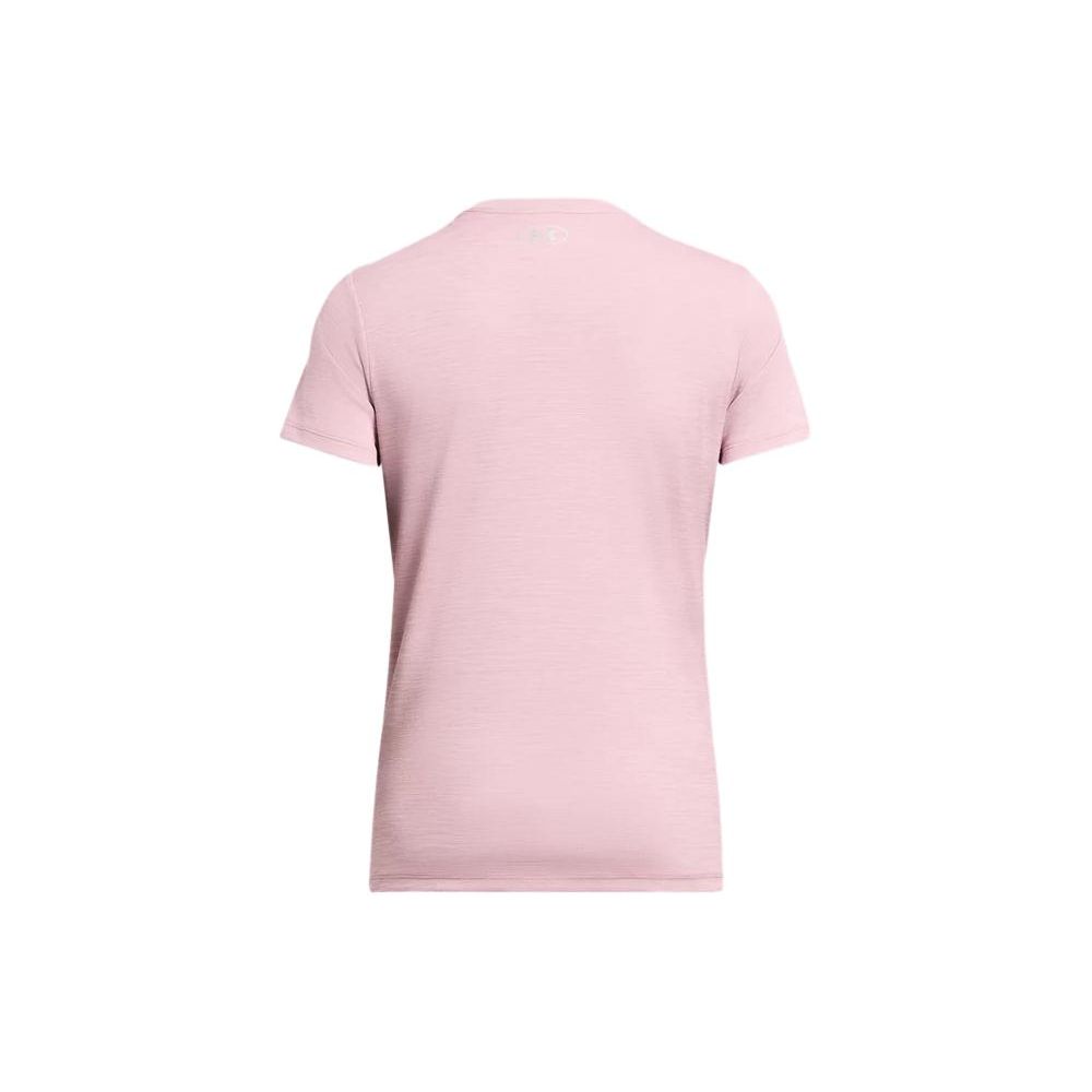 Under Armour Tech Twist Short Sleeve Logo Graphic Crew Neck T-Shirt Women Tops Light-Pink 1384244-697