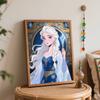 Disney digital oil painting art kit ice queen snowflake blue dress handmade diy home decorations