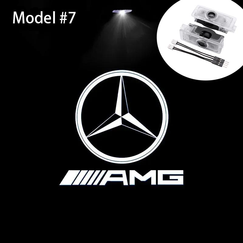 AAVN1 2Pc Car Door Projector Laser Lamp Car Door Welcome Light For Mercedes Benz C117 W117 E Couple C207 A207 C205 2015-2020 A205 W218