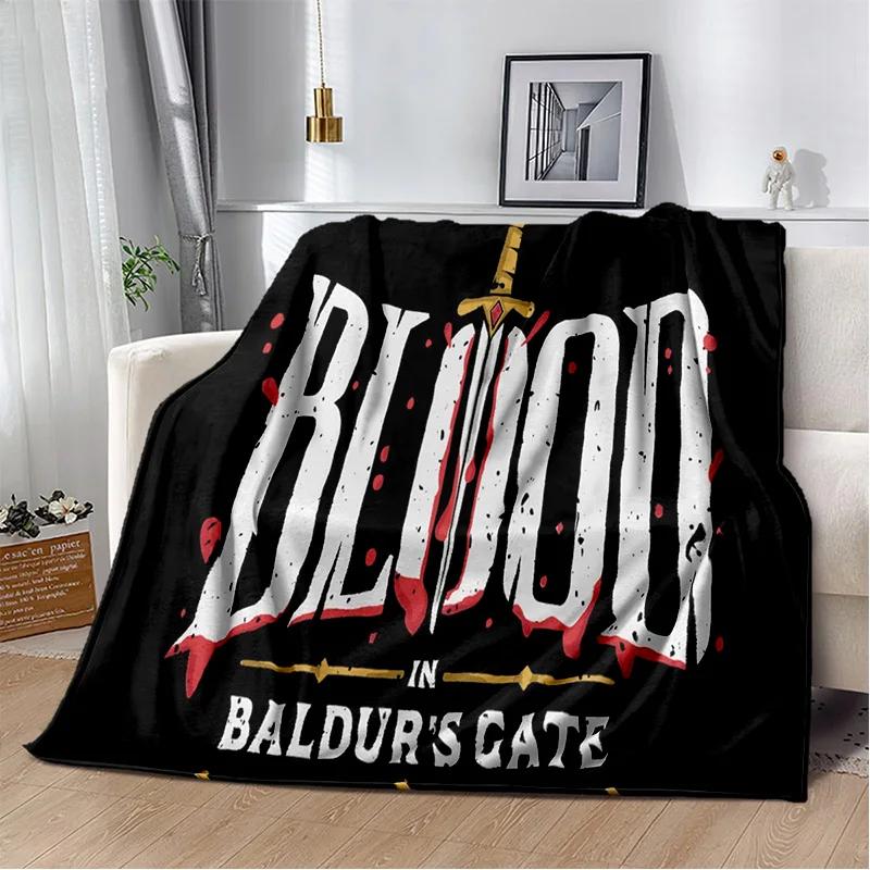 Baldur Gate3 Game Gamer Cartoon 3D Blanket,Soft Throw Blanket for Home Bedroom Bed Sofa Picnic Travel Office Cover Blanket Kids