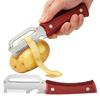 2pcs Stainless Steel Vegetable Peeler with Wooden Handle 3 in1 Fruit Potato Peeler with Bottle Opener Kitchen Peeling Tools