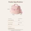 Pink Quilted Insulated Lunch Bag With Removable Strap Padded Handle For Work School Picnics