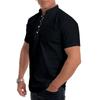Men's Linen Short-sleeved Casual Shirt Collarless Standing Collar Summer Top