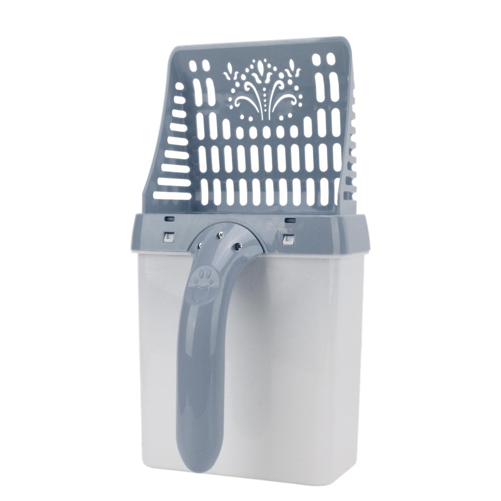 Cat Litter Scoop Holder Plastic Detachable Cat Litter Shovel with Waste Bag Pet Poop CleaningNordic