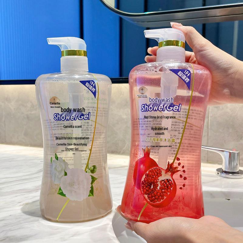 Family Size Camellia & Red Pomegranate Body Wash with Long-Lasting Moisturizing Ebony Rose Fragrance