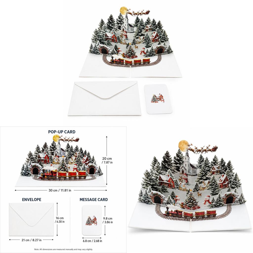 Christmas Snowman Pop Up Card With Forest Scene Handmade Holiday Greeting Card For Seasonal Gifts