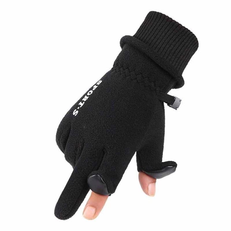 Men Winter Fleece Lined Gloves Waterproof Non-slip Warm Touch Screen Gloves For Outdoor Sports
