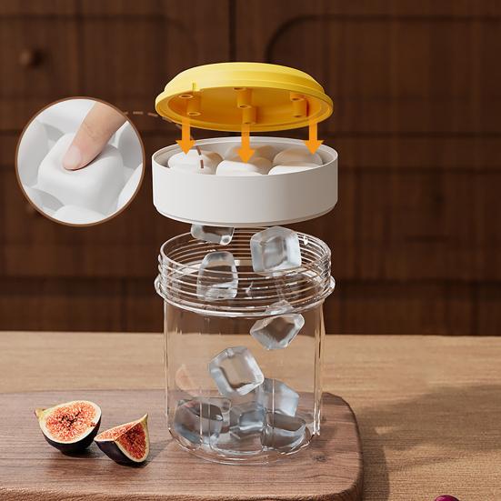 Pressemitteilung Eiswürfelform Kaffeetasse Set Tragbarer 2-in-1 Eiswürfelbereiter und 400ml Trinkbecher BPA-frei Tragbarer Eiswürfelbehälter für Eiskaffee