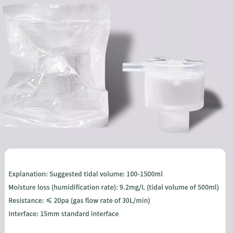 1/2/3/4 Pcs Medical Disposable Artificial Nose With Oxygen Input Port Humidification Tracheostomy Vent Heat Moisture Exchangers