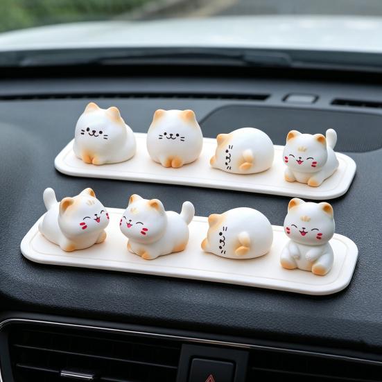Mini Resin Cat Figurine Cute Cat Animal Models Miniature Ornaments for Cake Topper Micro Landscape Dollhouse Garden Home Desk Decor