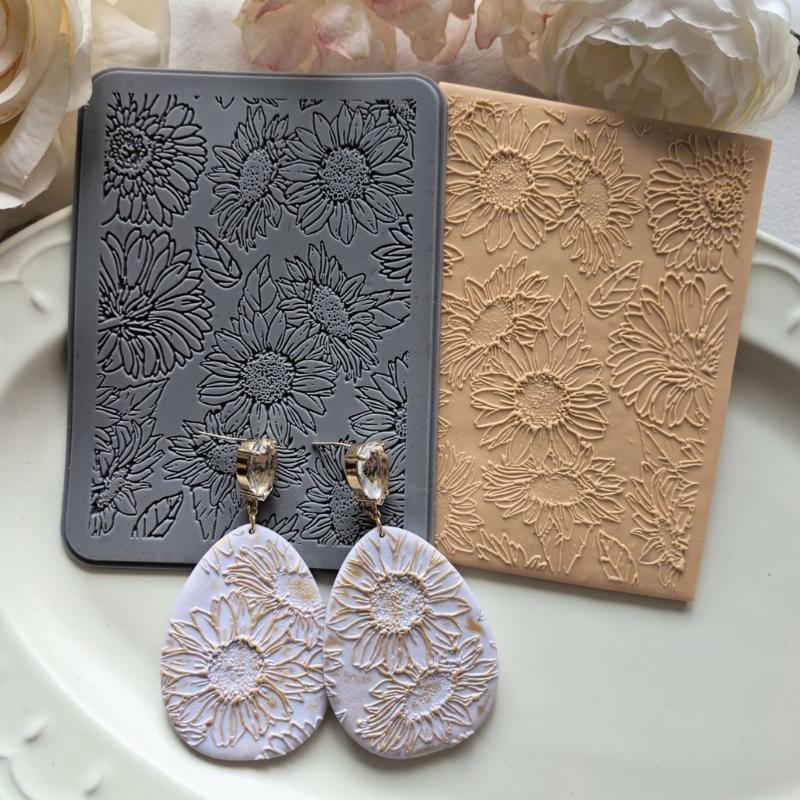 Silikon-Texturübertragungswerkzeug für künstlerische Polymer-Ton-Ohrringe und Schmuckherstellung