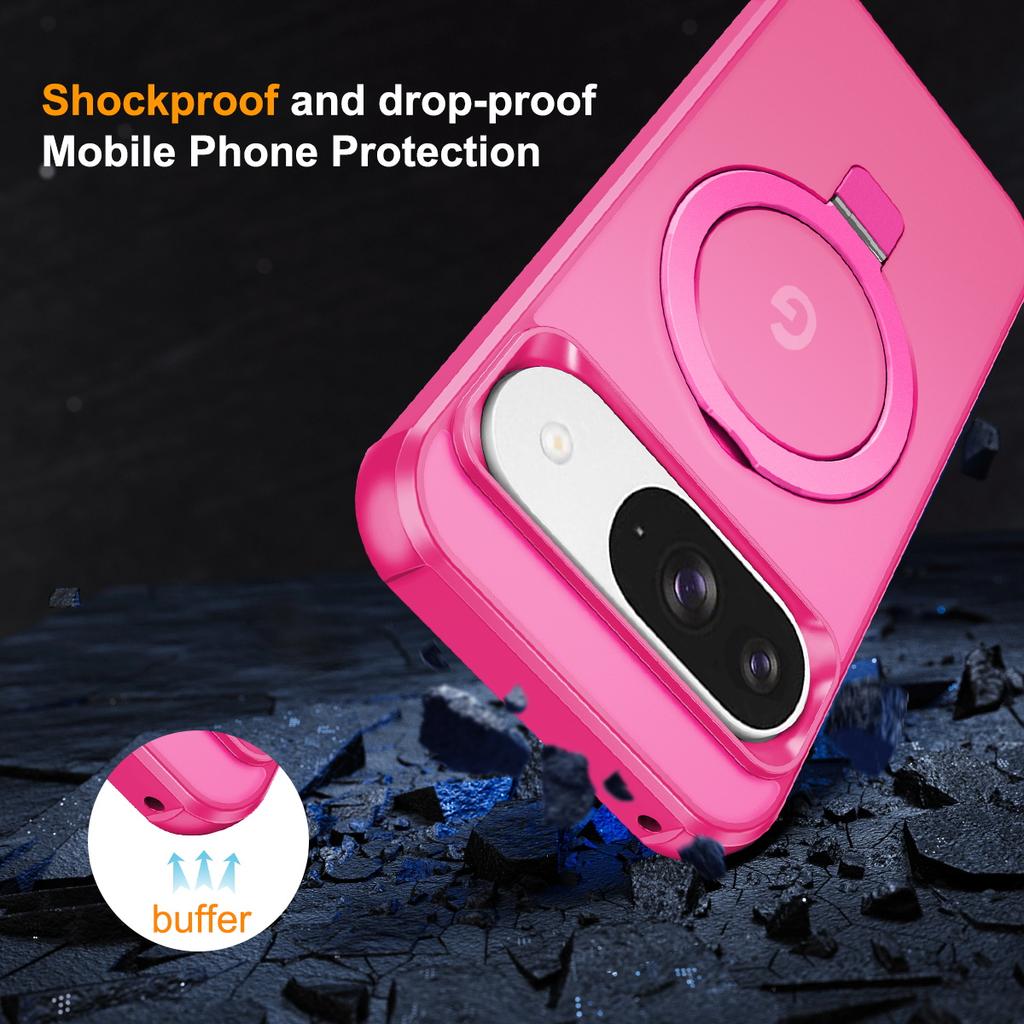 Phone Case For Google Pixel 10 Pro/10/9 Pro/9 Magnetic Case Ring Holder Kickstand TPU + PC Cover