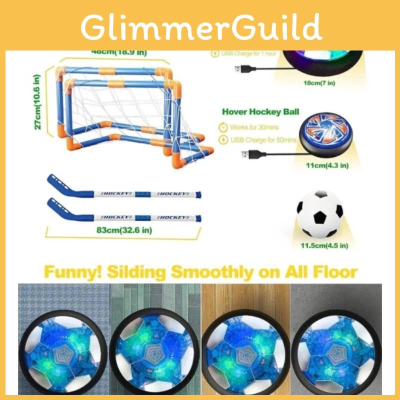 Football Hovering Hockey Toy Set Rechargeable Led With Goal For Gift Childrens