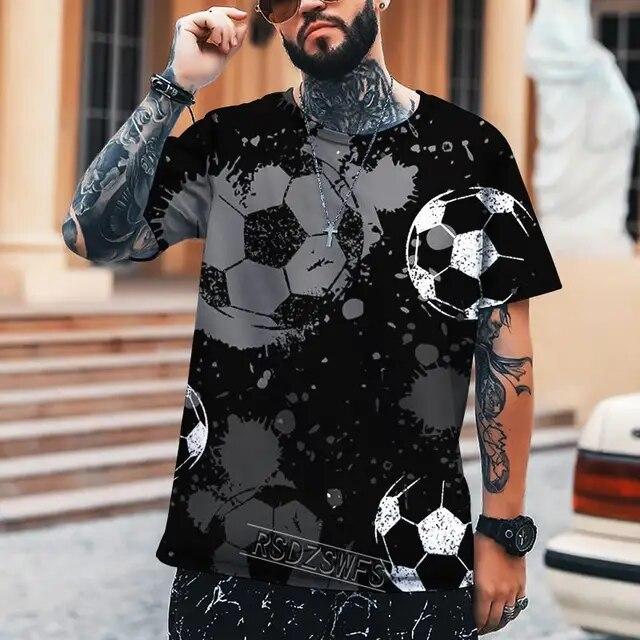 Letní pánské tričko Fotbalové mistrovství světa Cool 3D potisk Tričko s kulatým výstřihem Vysoce kvalitní S-6XL