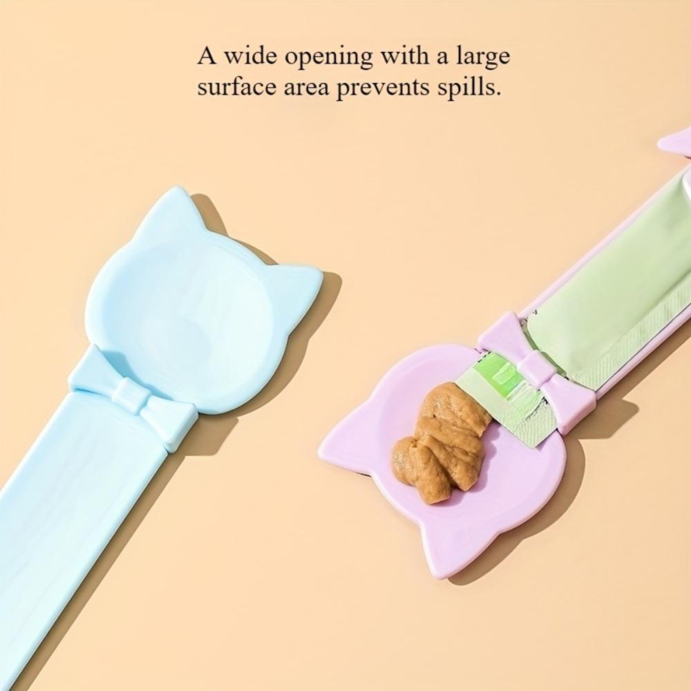 Cat Strip Feeding Squeeze Spoon Wall Mountable Liquid Food Dispenser Convenient Pet Feeding Tool