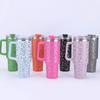 1Pc 1200ML 304Stainless Steel Print Cup with Straw Portable Car Cup Large Capacity Water Cup Car Water Bottle