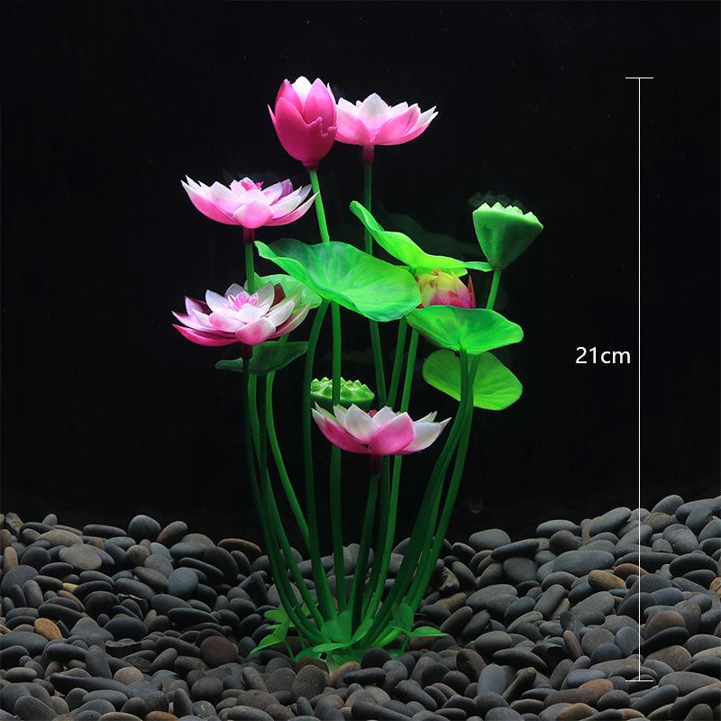Aquarium Artificial Lotus Plants Water Grass Decoration Fish Tank Landscaping