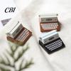 Water-based Paint Wood Holder Retro Wooden Typewriter Memo Clip, Vintage Desk Place Card Holder, for Decorative Message Photo Picture Stand