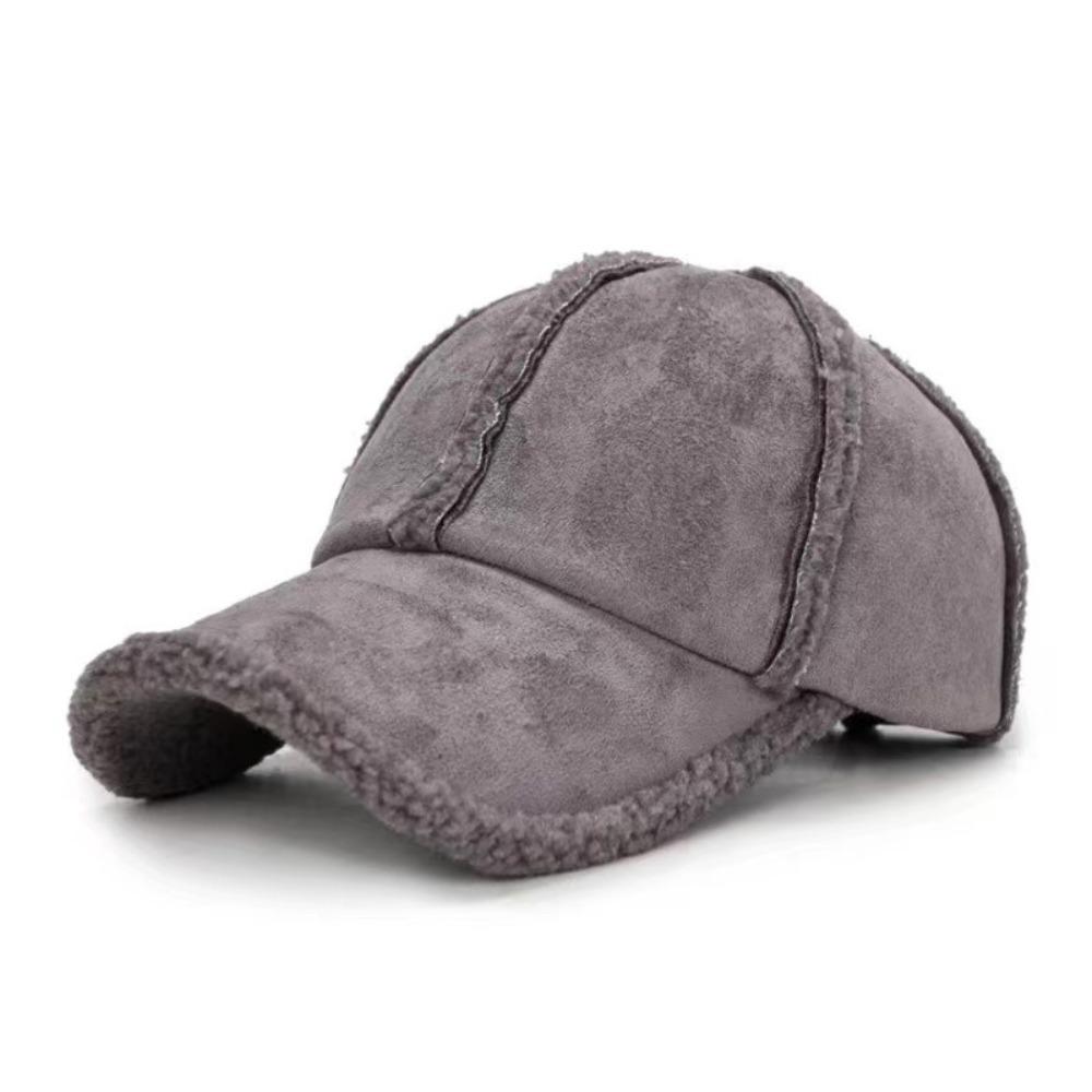 Windproof Lambswool Hats Solid Color Dad Hat Fashion Baseball Cap Winter Autumn