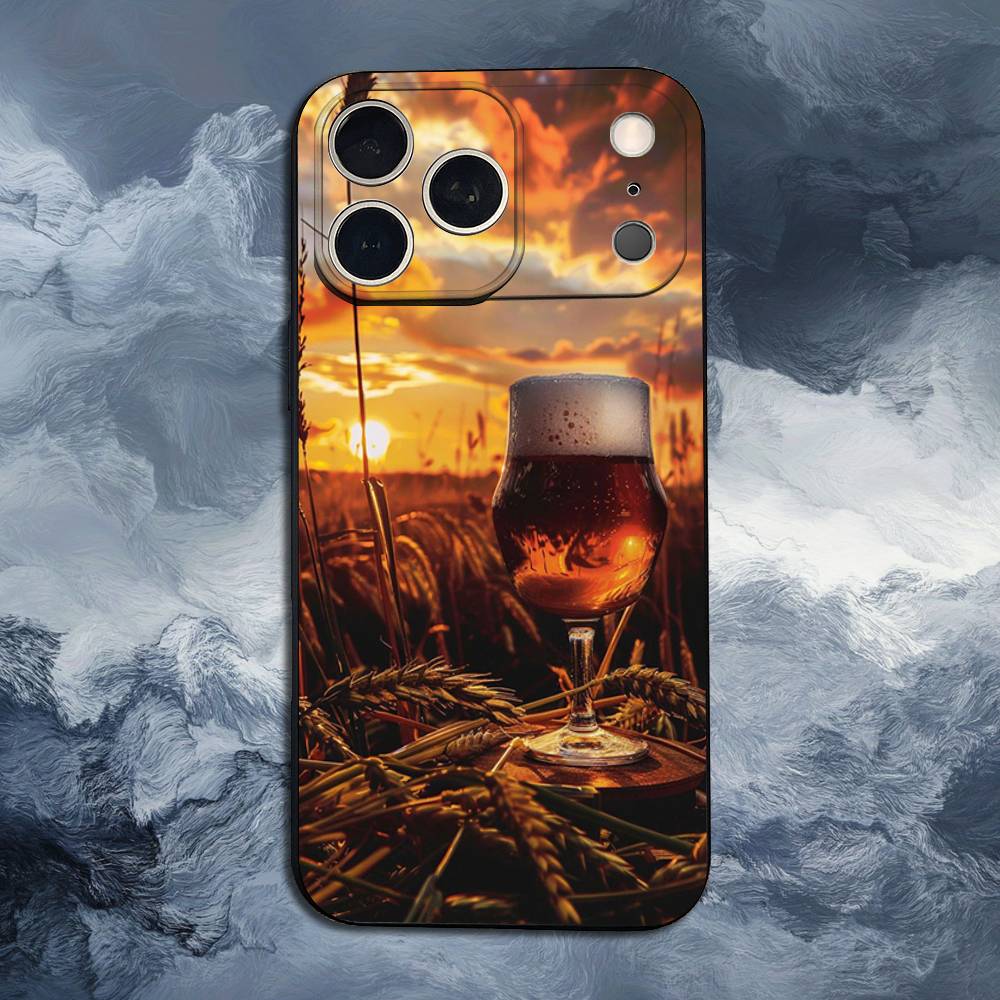 Alcohol Art Beer For iPhone 13,16,11,14,17,12,15,Plus,Pro Max,XS,X,XR,SE,Mini,8,7,Phone Case Soft Silicone Black