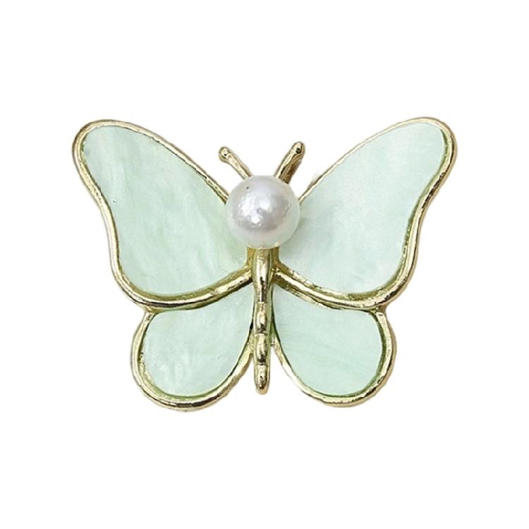 Butterfly Wing Brooch Pearls Inlay Jewelry Comfortable Wear Alloy Materials Reliable Clasp Designs