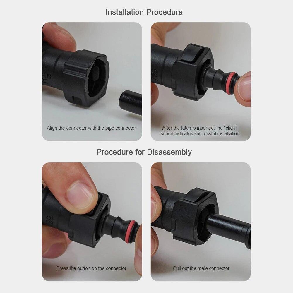 Car Fuel Line Coupler Hose Quick Connect ID8 7.89 9.89 Rubber Nylon Oil Line Pipe Adapter Disconnect Release Hose Connector