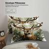 Watercolor Vivid Deer And Plants Printed 3pcs Duvet Cover Rustic Animal Style 100% Polyester Bedding Sets Double/Queen Size