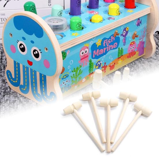 20Pcs Mallets Faces Mini Double Wood Chocolate Smashing Hammers for Kids