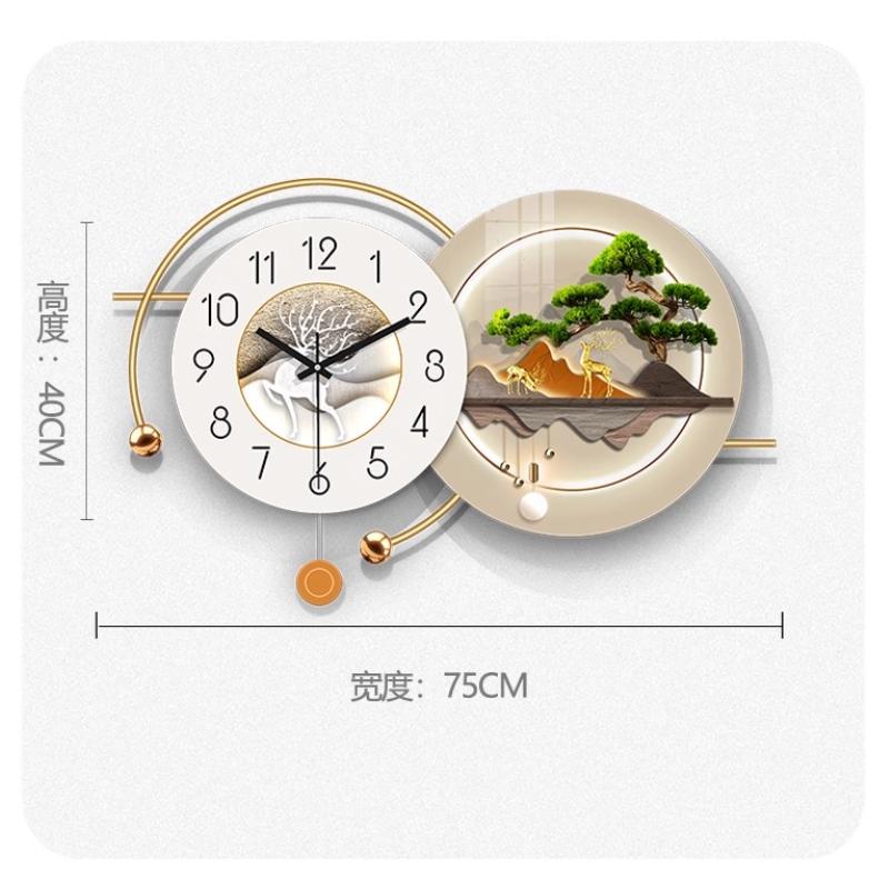 Luxury Living Room Wall Clock Restaurant Clock Mural Room Decorations Corridor LED Mute Wall Clock Watch Home Decor