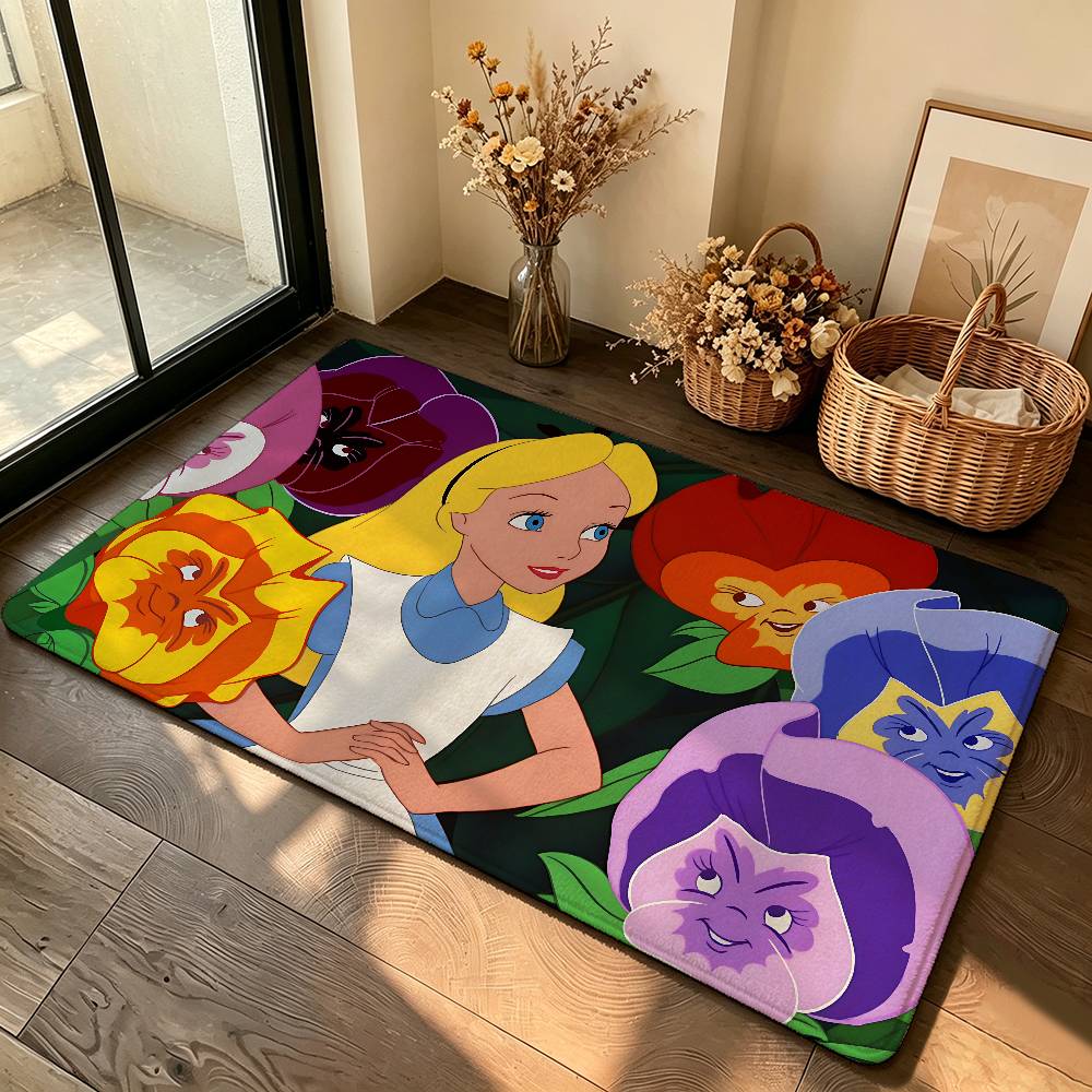 Classic Anime-A-alice In-W-wonderlandS Cute Carpet Bathroom Anti-slip Mat Door Mat Home Decoration Mat Entrance Door Mat