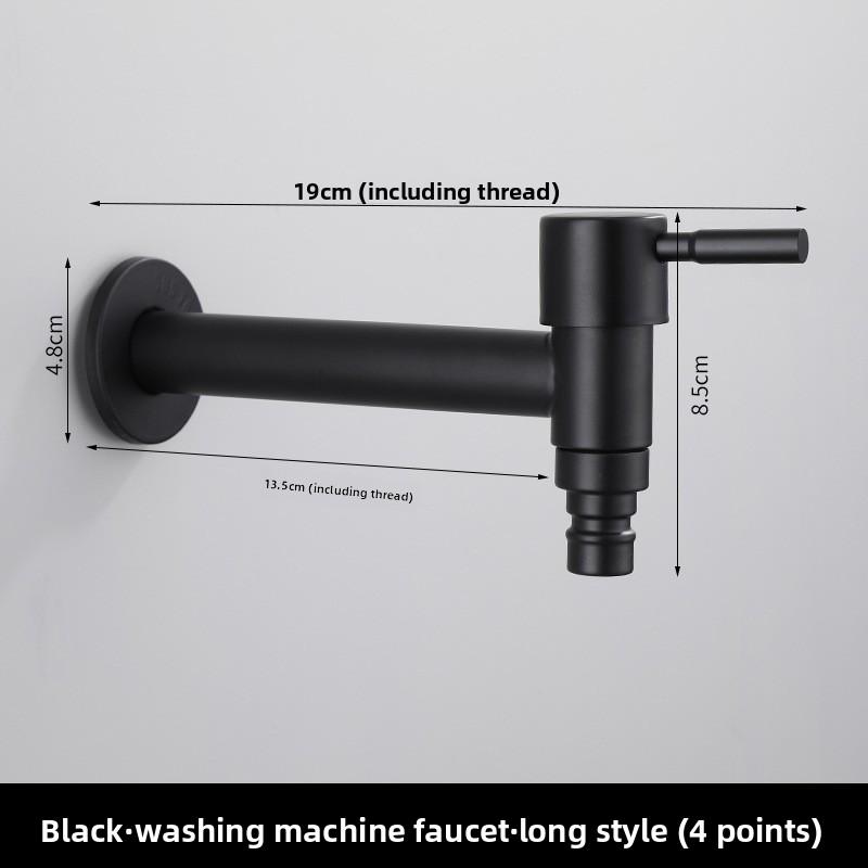 Gebürsteter Outdoor304 Edelstahl Wasserhahn Wandmontiert Auslaufhahn Garten Waschbecken Mopp Verlängert Schwarz und Weiß