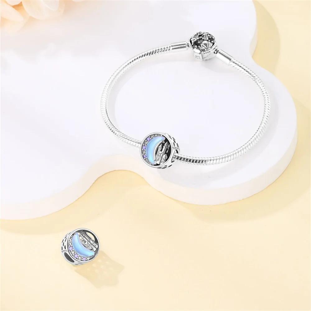 Original Charms Copper Moon Castle Beads Beads Fit Bracelet Women Jewelry Making Diy Gift