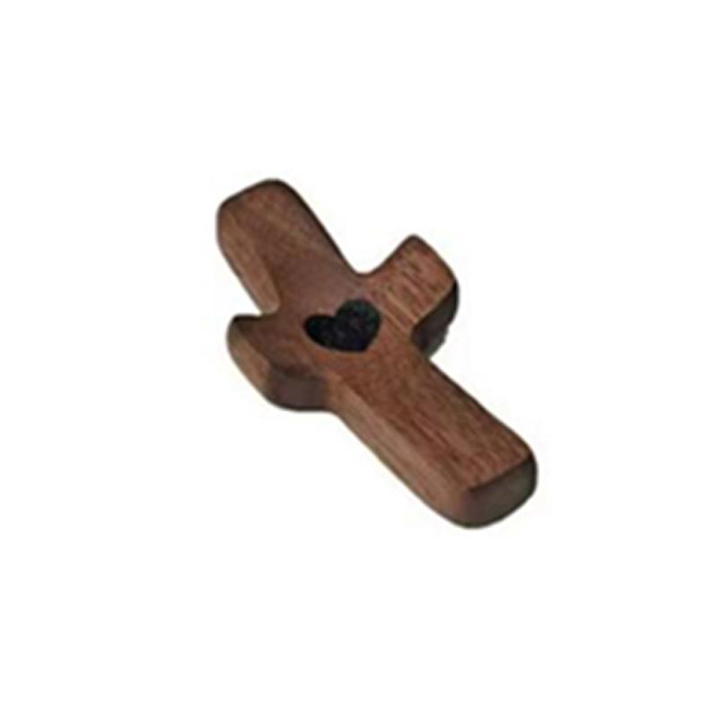 

3pcs Cross My Heart Encouragement Gift Handheld Wooden Cross with Epoxy Heart To Carry In Pocket Emotional Support