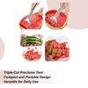 Watermelon Slicer Three-Cut Watermelon Cutting Tool Stainless Steel Fruit Cutter Gadget For Daily Home Outdoor Picnic Camping