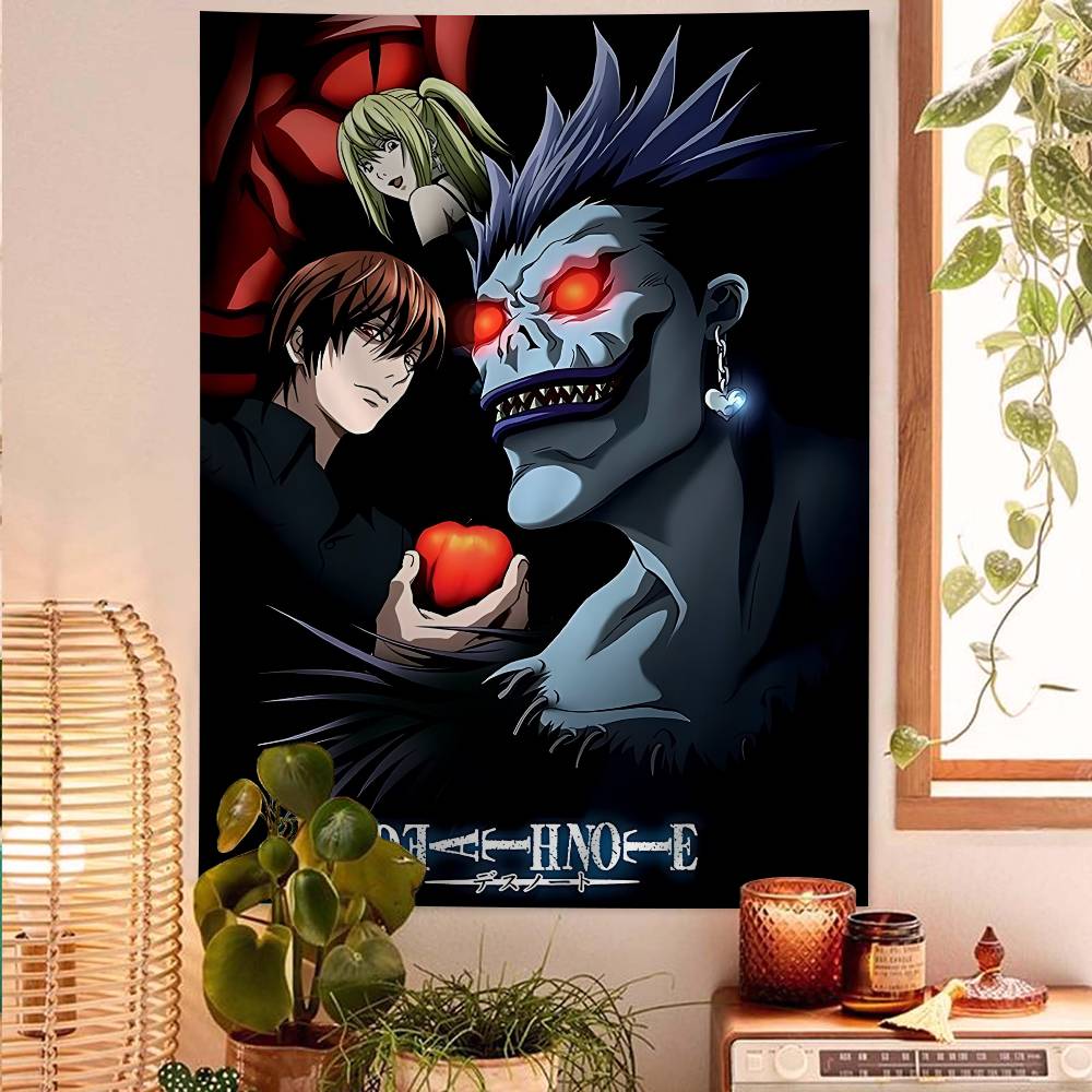 Death Note Full Character Collage Wall Tapestry  Light Yagami Art Edgy Room Decor for Psychological Thriller  Anime Fans
