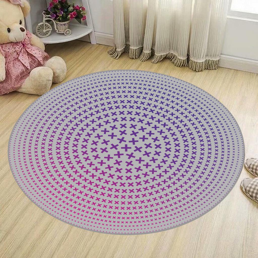 Modern Geometric Circular Living Room Carpet Dazzling Black and White Textured Bedroom Round Rug Hanging Basket Chair Floor Mat