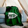 1PC Green Shield Emblem Design Printed Soft Flannel Blanket Throw for Adult Bedroom Living Room Sofa Camping Travel Fan gifts Christmas Gifts