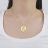 Dawapara YHWH Triangle Tetragrammaton Pendant Hebrew Tetractys Yahweh Jehovah YHVH Necklace Stainless Steel Jewelry