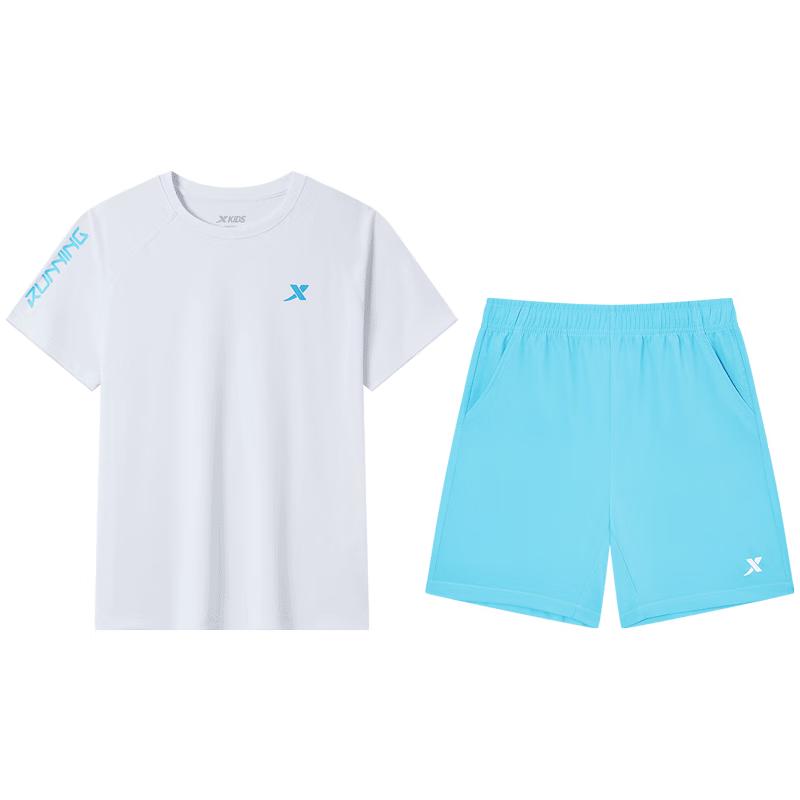 Xtep Kids' Big Font Print Short Sleeve Knit Set