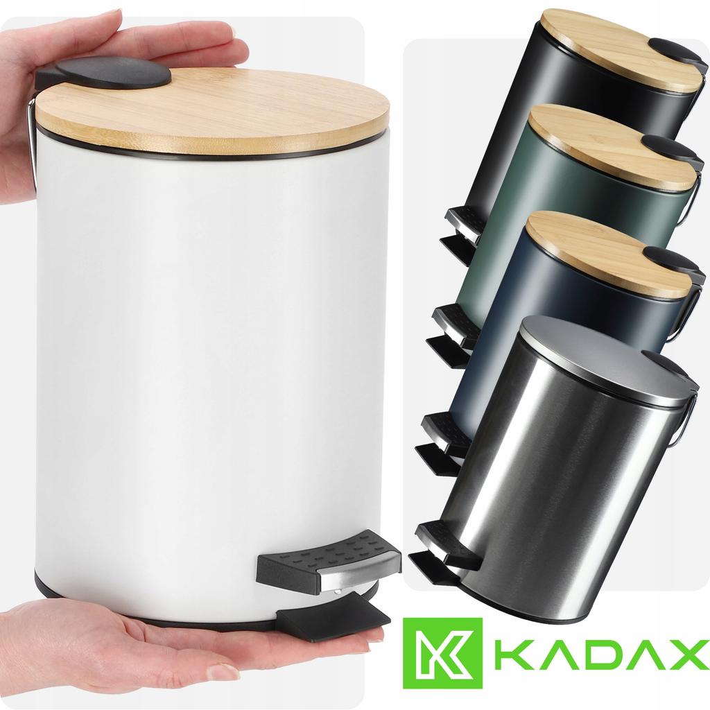 KADAX Bathroom Trash Can 3L Waste for Bathroom with Pedal Bamboo