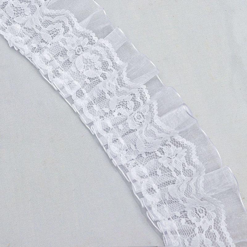 5cm Single-Sided Double-Layer Gauze Lace Frill for Sofa, Skirt Hem, or Decorative Accessories.