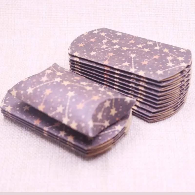 50pcs Marble Style Box Anniversary Gift Box Wedding Present Flamingo Design Box Paper Pillow Cardboard Jewelry Packing