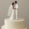 White/Black Cake Toppers Dolls Elegant Bride & Groom Figurines Couple Wedding Cake Topper  Wedding