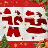 Limspace Santa Claus Costume for Kids, Christmas Costume Set for Boys and Girls, Includes Top and Bottoms, Santa Hat, Belt, and Christmas Stickers,