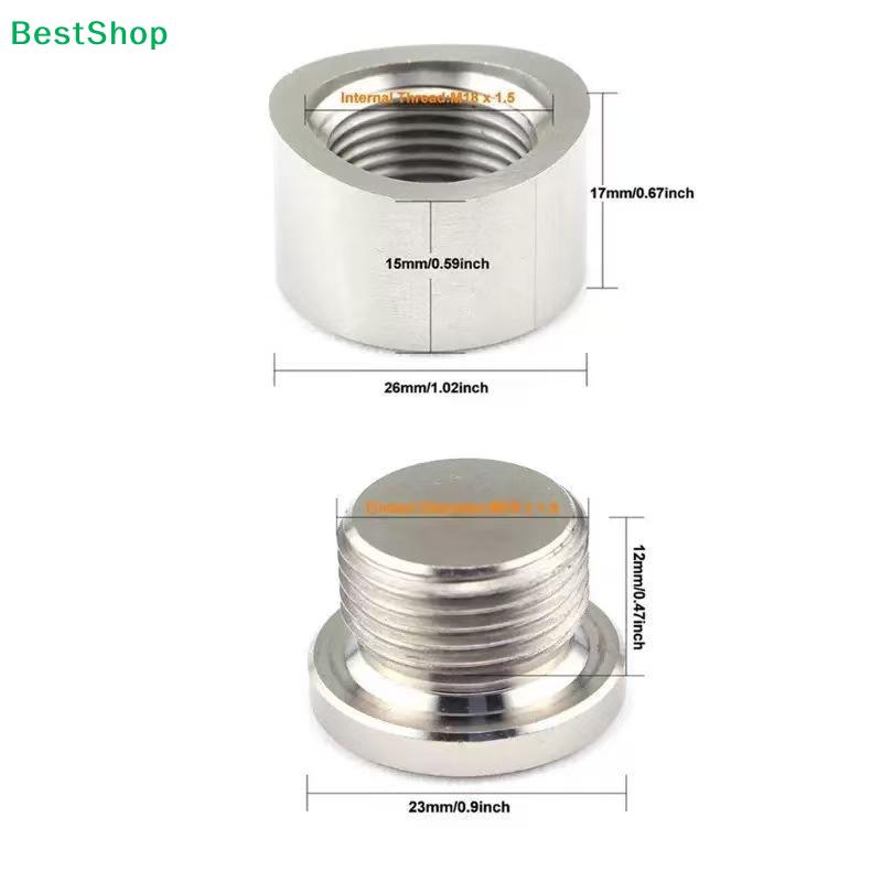 Stainless Steel O2 Sensor Bung Plug Kit-in Oxygen Sensor Nut with Threaded Plug for Exhaust Pipe Modification & Repair