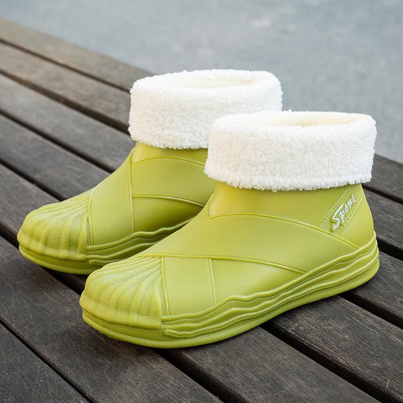 Women's New Fashion Waterproof Short Tube Adult Non-slip Rubber Shoes