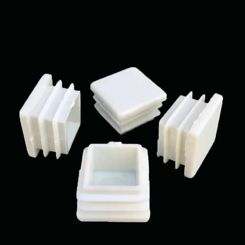 White PP Plastic Table Chair Foot Covers 15*15-100*100mm Square Pipe Plugs Protective Cover Furniture Thickenes Leg Pads