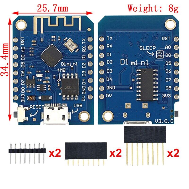 WeMos D1 Mini Pro V3.0 NodeMcu 4MB/16MB octeți Lua Internet of Things Placă de dezvoltare bazată pe ESP8266 CH340G Nodemcu V2